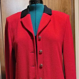 St. John By Marie Gray Collection Red Santana Knit Size 10 Jacket / Coat Dress
